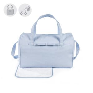 Bolsa Canastilla Nido Grabado Azul