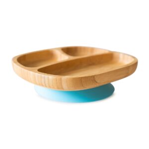 Plato Bambú con Ventosa Toddler Azul