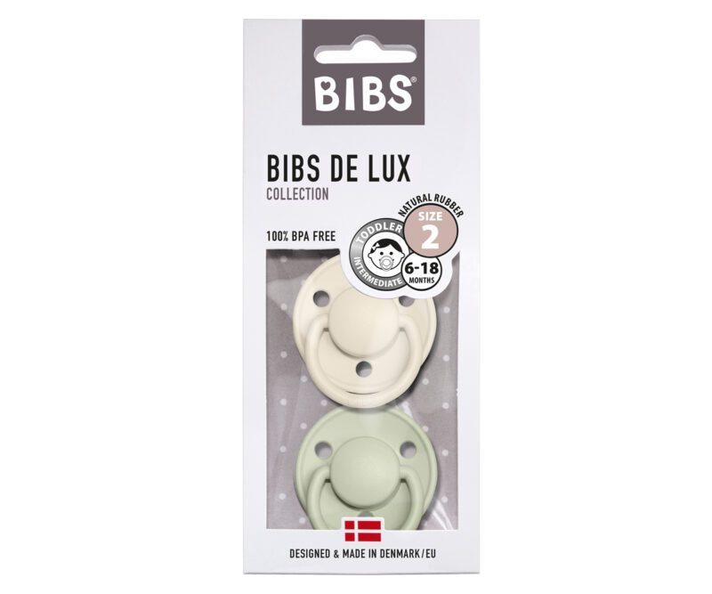 2 Chupetes BIBS De Lux Ivory/Sage - Imagen 6