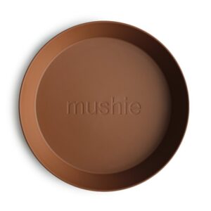 2 Platos Mushie Round Caramel