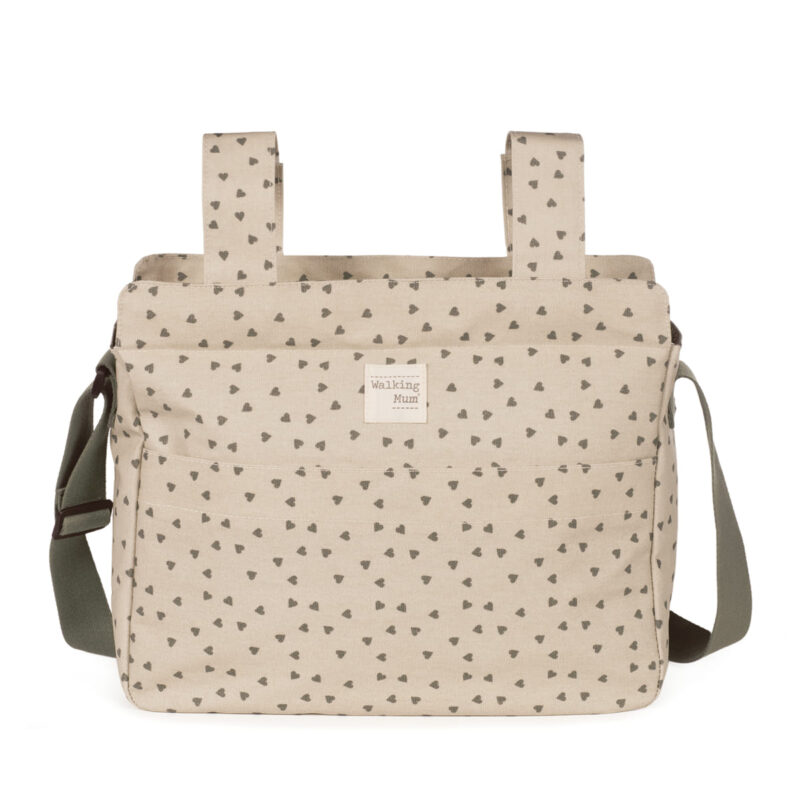 Bolsa Canastilla Corazones Poppy Musgo Walking Mum - Imagen 3