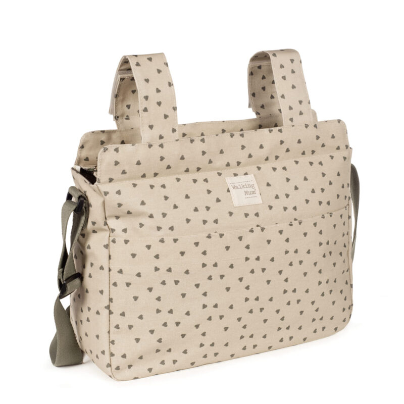 Bolsa Canastilla Corazones Poppy Musgo Walking Mum - Imagen 4