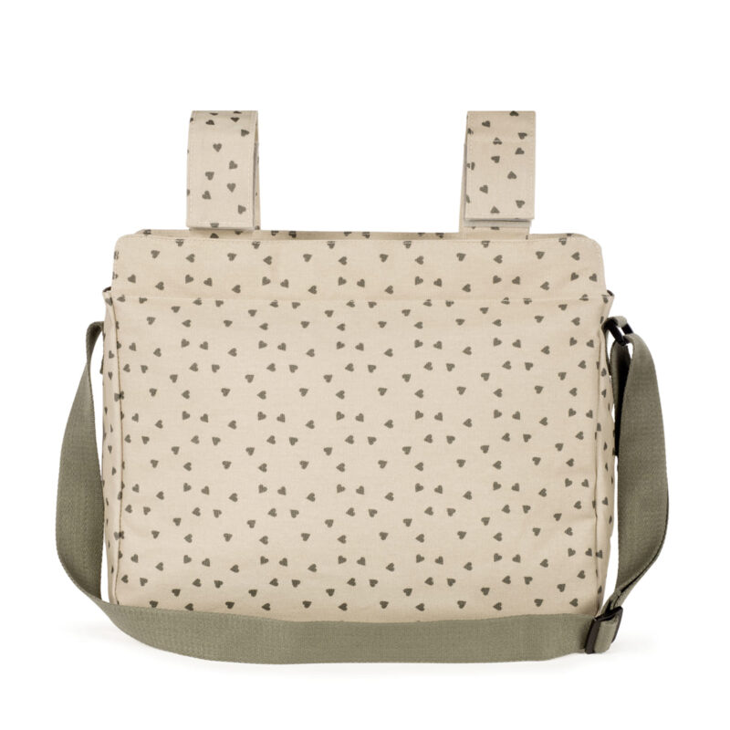 Bolsa Canastilla Corazones Poppy Musgo Walking Mum - Imagen 6